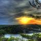 Sunlight over the hill at Devil's Lake State Park, Wisconsin