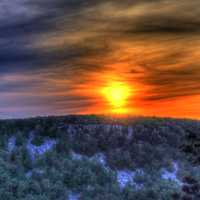 Cloudy Sun at Devil's Lake State Park, Wisconsin