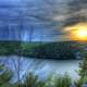 Fading sun over hills at Devil's Lake State Park, Wisconsin