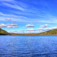 Long view of Devil's Lake at Devil's Lake State Park, Wisconsin