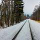 Rail Tracks in snow at Devil's Lake State Park, Wisconsin