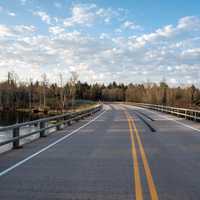 Roadway under the sky in Flambeau River State Forest