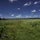 Blue Skies with small clouds over the prairie 