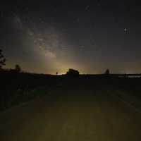 Milky Way over the farmhouse along the trail