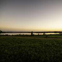 Rice lakes at Dusk with lakes under the sky