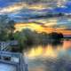 Sunset at Rock lake on the Glacial Drumlin State Trail, Wisconsin