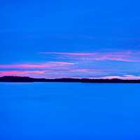 Sunset and Dusk over Frozen Rock lake, Wisconsin