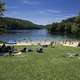 Beach and Cox Hollow Lake at Governor Dodge State Park, Wisconsin