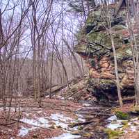 Landscape and scenery on the Stephens Falls Trails, Wisconsin in Governor Dodge State Park