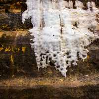 Ice on the side of the rock at Governor Dodge State Park, Wisconsin