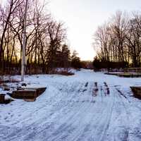 The snowy trail at Governor Nelson State Park, Wisconsin