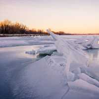 ice and snow on lake Mendota at Governor Nelson State Park, Wisconsin