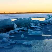 Jagged Ice on Lake Mendota at Governor Nelson State Park, Wisconsin