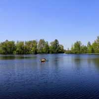 Kayaker on the lake at Governor Thompson State Park, Wisconsin