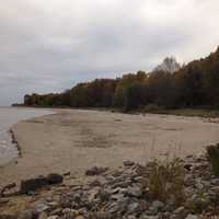 Beach View with Woods at Harrington Beach State Park, Wisconsin