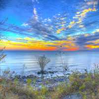 Skies over Lake Michigan at Harrington Beach State Park, Wisconsin