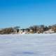 Snowy lakeshore at High Cliff State Park, Wisconsin