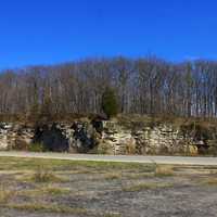 trees on rock outcropping at High Cliff State Park, Wisconsin