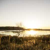 Bright Sunset over the pond at Horicon Marsh