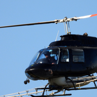 Helicopter flying over Horicon Marsh