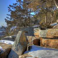 Rocks on the cliff on the Ice Age Trail, Wisconsin