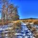 Snowy hiking path on the Ice Age Trail, Wisconsin