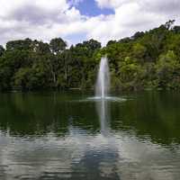 Fountain in the lake landscape