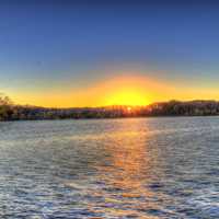 Sunset over the lake at Kettle Moraine North, Wisconsin