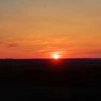 Sunset on the horizon at Kettle Moraine South, Wisconsin