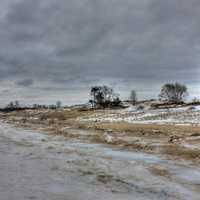 Cloudy winter day at Kohler-Andrae State Park, Wisconsin