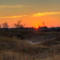 Red Sunset at Kohler-Andrae State Park, Wisconsin