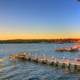 Docks at Dusk at Lake Geneva, Wisconsin