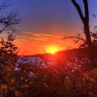 Sunset on colorful skies at Lake Geneva, Wisconsin