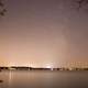 A town across the lake on the opposite shore  at Lake Kegonsa State Park, Wisconsin