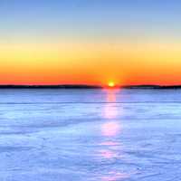 Colorful Sunset at Lake Kegonsa State Park, Wisconsin