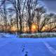 Footprints in the snow at Lake Kegonsa State Park, Wisconsin image ...