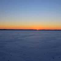 Sunset on the horizon at Lake Kegonsa State Park, Wisconsin