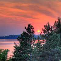 Setting Sun at Lake Kegonsa State Park, Wisconsin