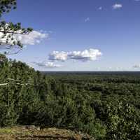 Clouds over the forest at Levis Mound, Wisconsin