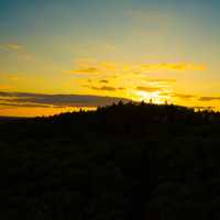 Sunset over the hill at Levis Mound, Wisconsin