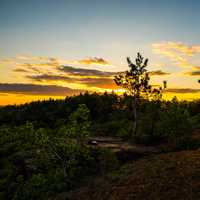 Sunset over the Mounds and landscapes