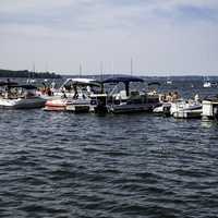 Boats lined up on the Lakefront in Madison