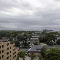 Cloudy skies over downtown Madison