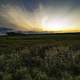 Fading sunlight with dramatic skies at Cherokee Marsh, Wisconsin