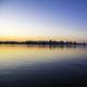 Far Skyline of Madison, Wisconsin, across lake Monona