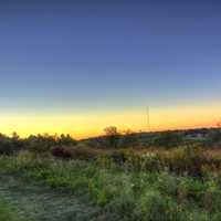 Bright colors of dusk in Madison, Wisconsin