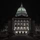 Lighted up Capital building at Night in Madison, Wisconsin