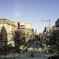 Looking down the capital from Bascom Hill in Madison, Wisconsin