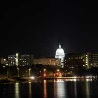 Madison Skyline at Night city