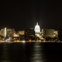 Madison Skyline at Night in Wisconsin
